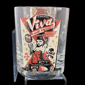 Cocktail Whiskey Glass Tom Ingram Las Vegas Rockabilly Sexy Pin-up Girl Lot of 4
